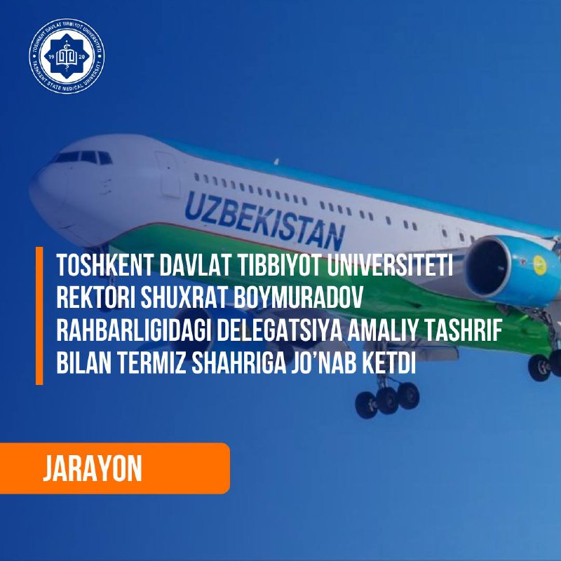 Ayni damda Toshkent davlat tibbiyot universiteti rektori Shuxrat Boymuradov rahbarligidagi delegatsiya amaliy tashrif bilan Termiz shahriga jo’nab ketdi.